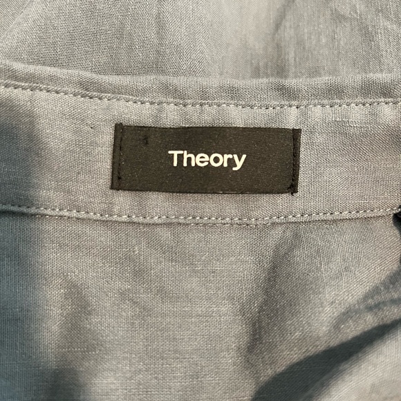 NWOT Theory Shrunken Shirt in Crunch Linen - Picture 6 of 7